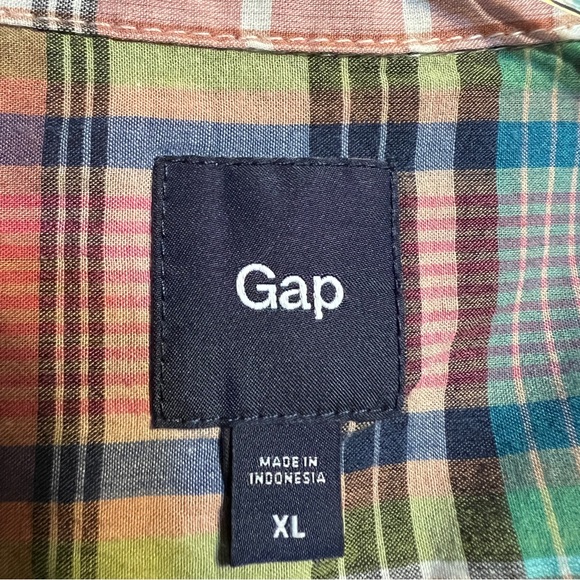 GAP Short Sleeve Shirt VTG Cotton Plaid Size XL - Picture 4 of 11